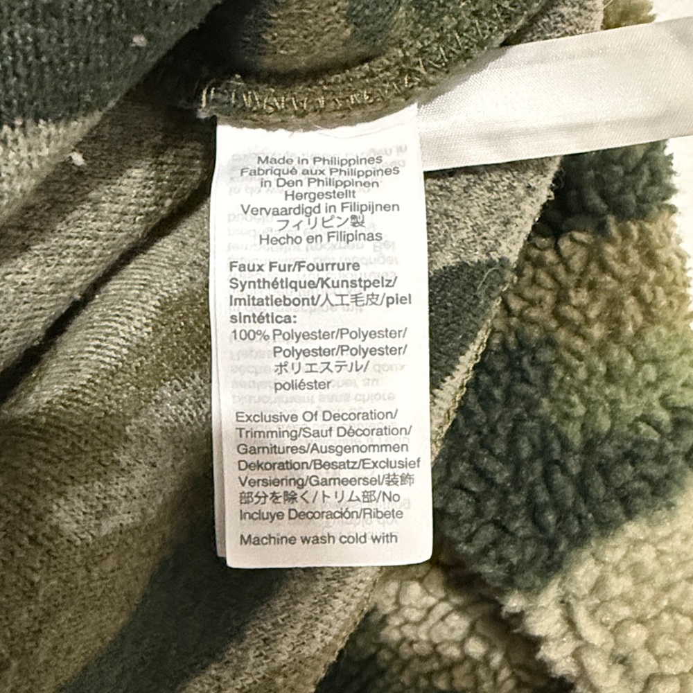 J. Crew Green Camo Sherpa Turtleneck Sweater - Picture 7 of 7